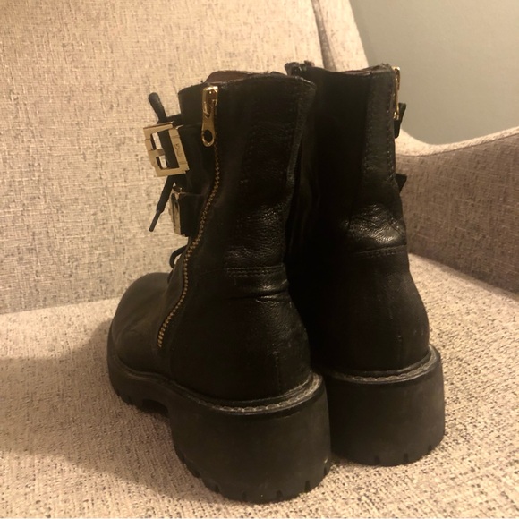 Nero Giardini Black Leather Combat Boots - Picture 4 of 7